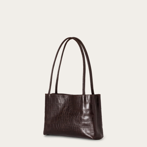 Eva Bag M, brown croco| Balagan Studio