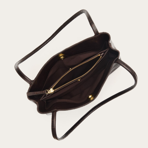 Eva Bag M, brown croco| Balagan Studio