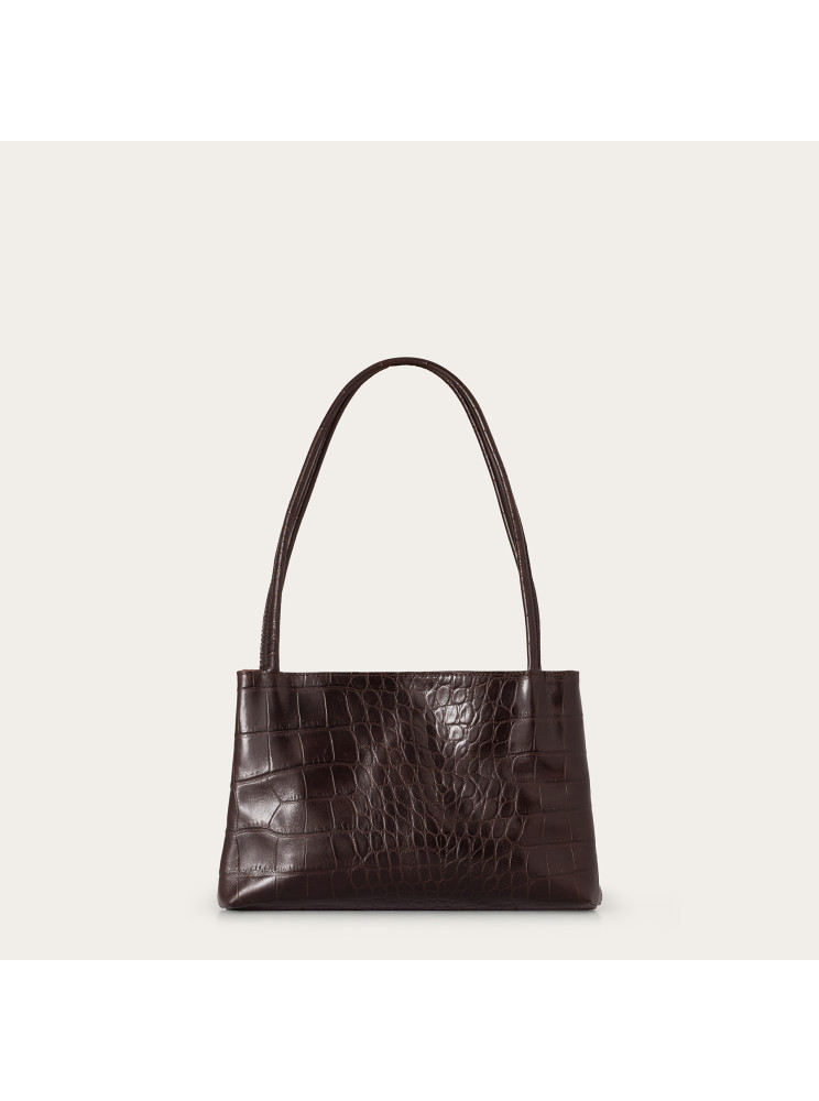 Eva Bag M, brown croco| Balagan Studio