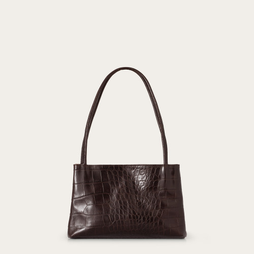 Eva Bag M, brown croco| Balagan Studio