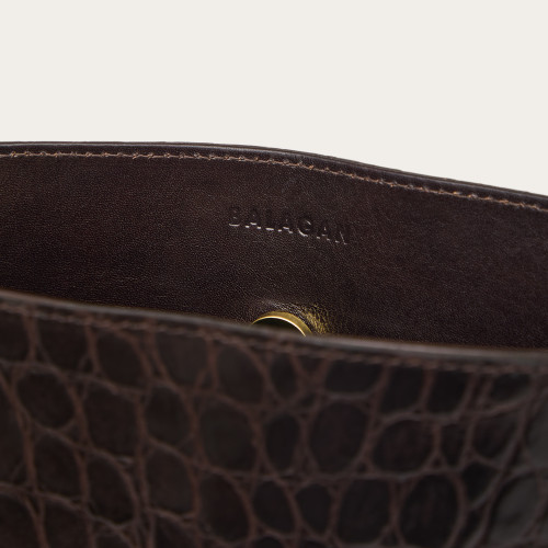 Eva Bag M, brown croco| Balagan Studio