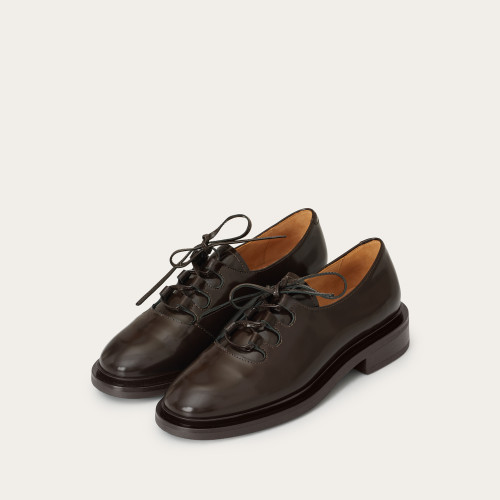 Niki Flats, glossy brown| Balagan Studio