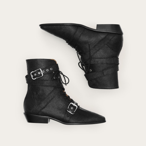 Aster Boots, black lizard pattern | Balagan Studio