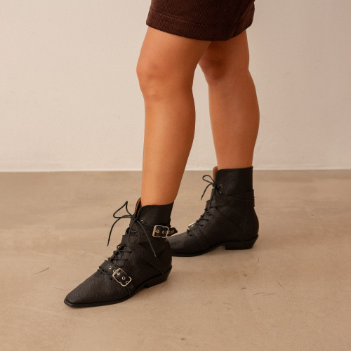 Aster Boots, black lizard pattern | Balagan Studio