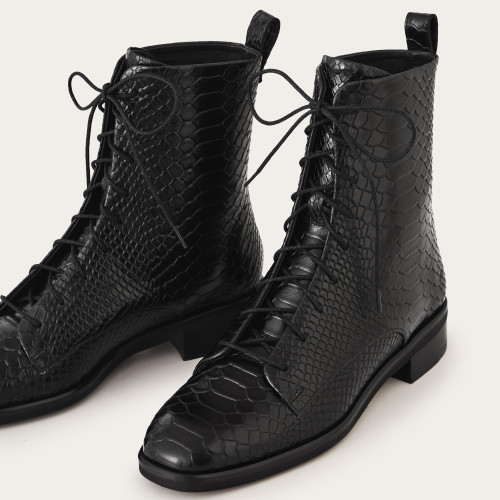 Tzava Boots, black python pattern | Balagan Studio