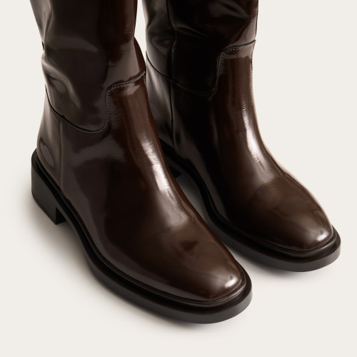 Robyn High Boots, glossy brown I  Balagan Studio