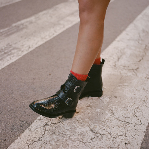Anya boots, black python pattern | Balagan Studio