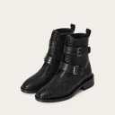 Anya boots, black python pattern