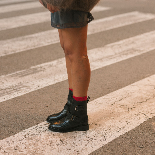 Anya boots, black python pattern | Balagan Studio