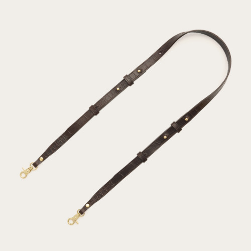 Pasek do torebki, brązowy wzór krokodyla | Balagan Studio