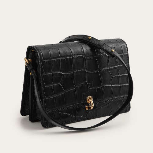 Jubilee Bag torebka M, czarny wzór krokodyla | Balagan Studio