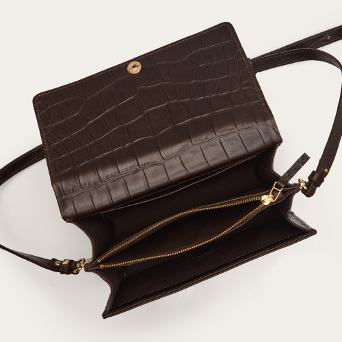 Jubilee Bag torebka M, brązowy wzór krokodyla | Balagan Studio