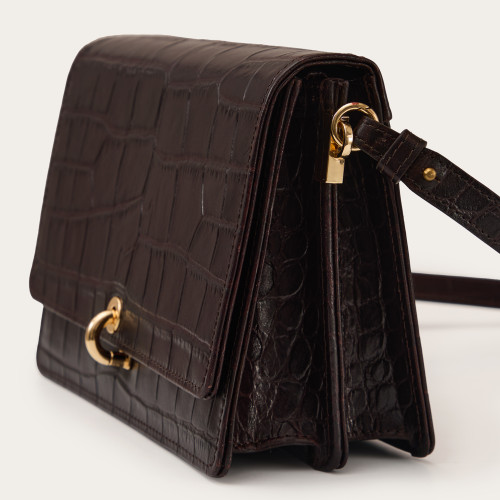 Jubilee Bag torebka M, brązowy wzór krokodyla | Balagan Studio