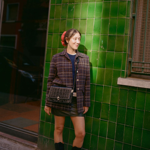 Jubilee Bag torebka M, czarny wzór krokodyla | Balagan Studio