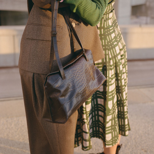 Envelope Bag M, brown croco | Balagan Studio