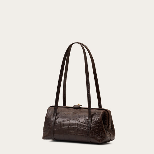 Rufina Bag M, brown croco | Balagan Studio