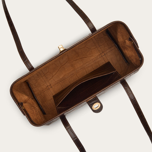 Rufina Bag M, brown croco | Balagan Studio
