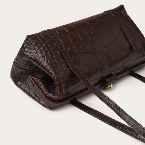 Rufina Bag M, brown croco | Balagan Studio