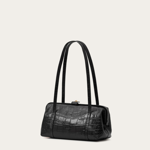 Rufina Bag M, black croco | Balagan Studio