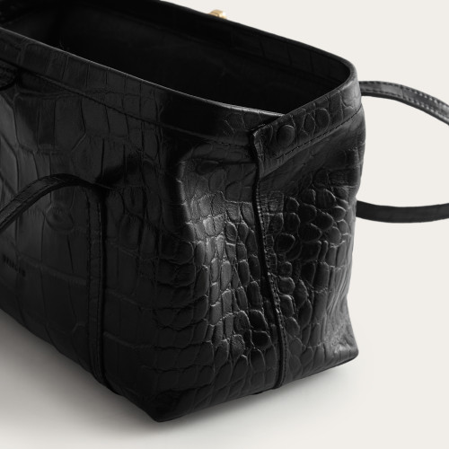 Rufina Bag M, black croco | Balagan Studio