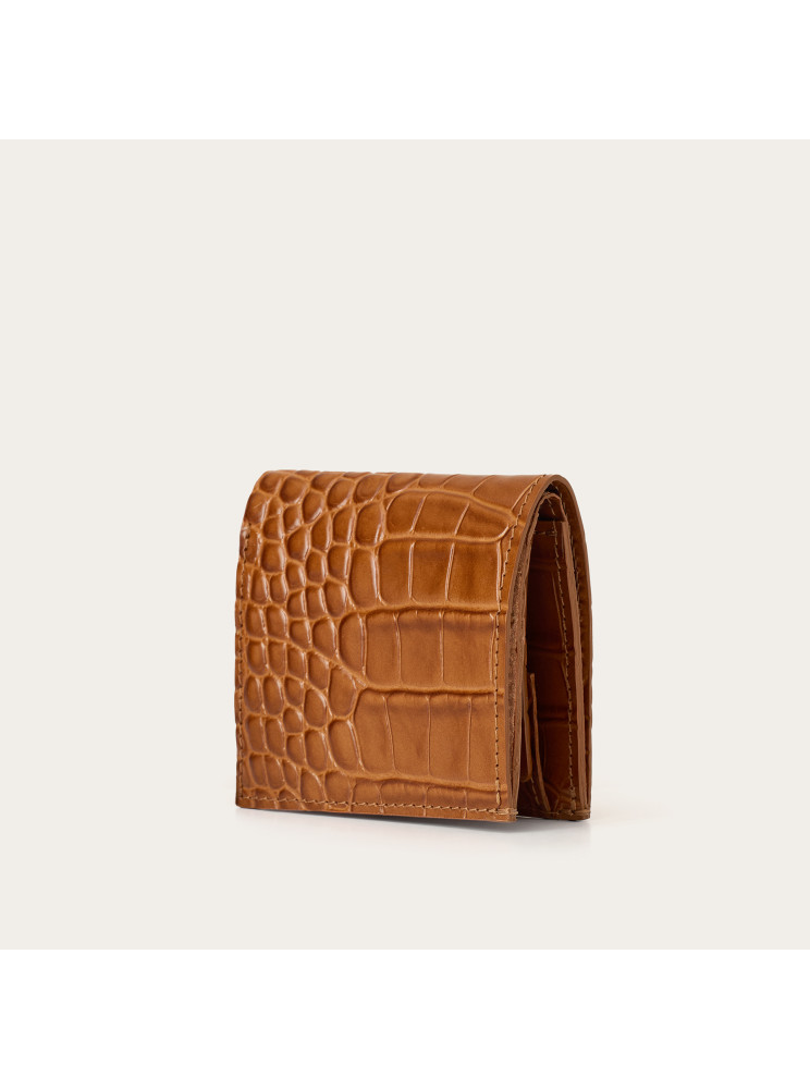 Adon portfel, karmelowy wzór krokodyla | Balagan Studio