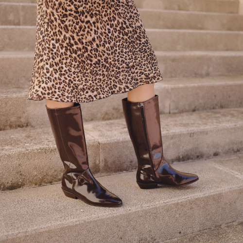 Peggy High Boots, glossy brown | Balagan Studio