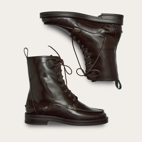 Georgia boots, glossy brown | Balagan Studio