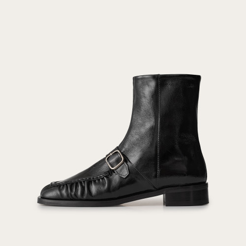 Umbria botki, czarny połysk | Balagan Studio