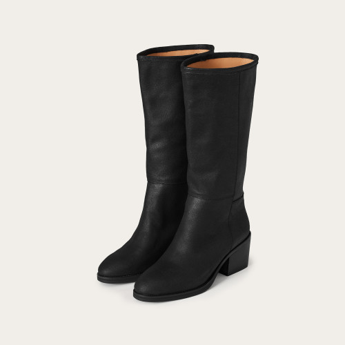 Abby High Boots, waxed black | Balagan Studio