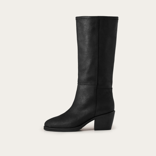 Abby High Boots, waxed black | Balagan Studio