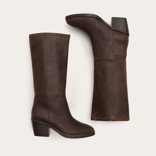 Abby High Boots, waxed brown | Balagan Studio