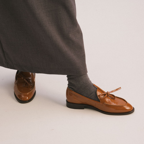 Raphael Flats, glossy caramel | Balagan Studio