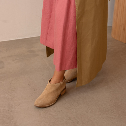 Lea botki, piaskowy welur OUTLET | Balagan Studio