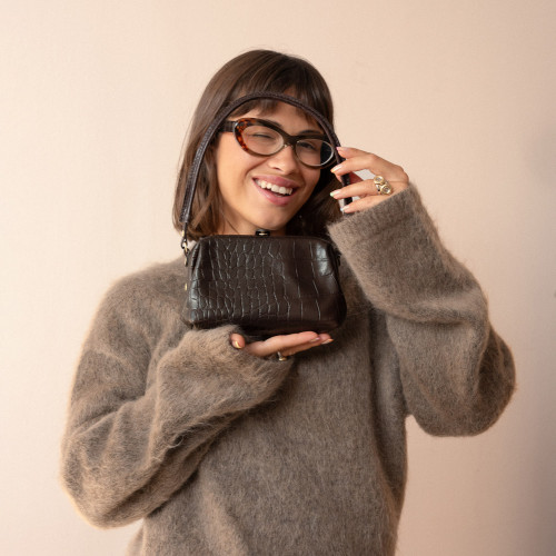 Roha Bag S, brown croco | Balagan Studio