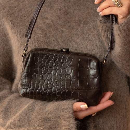 Roha Bag S, brown croco | Balagan Studio