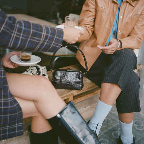 Roha Bag S, brown croco | Balagan Studio