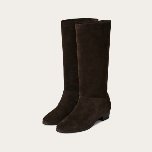 Martha High Boots, dark chocolate velvet | Balagan Studio