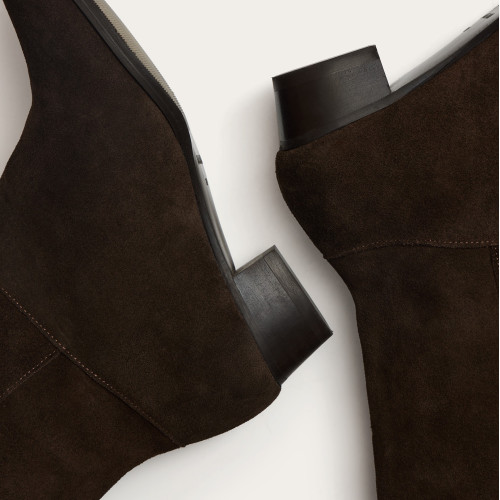 Martha High Boots, dark chocolate velvet | Balagan Studio