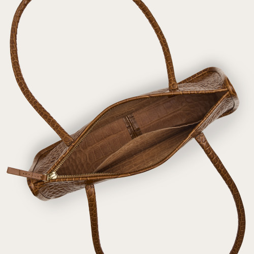 Baguette torebka M, karmelowy wzór krokodyla | Balagan Studio