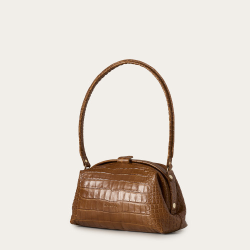 Hug Bag M, caramel croco | Balagan Studio