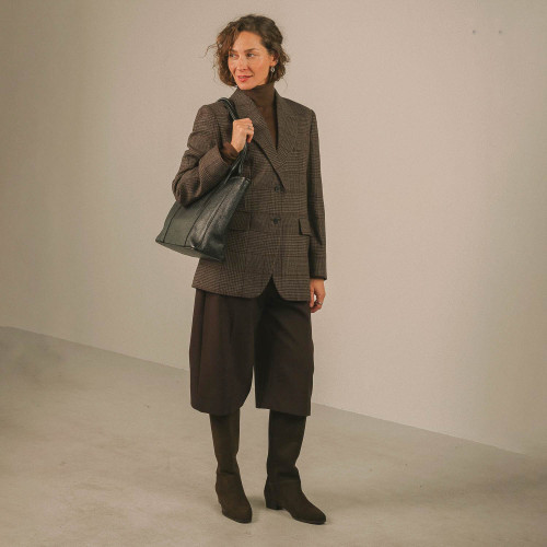 Martha High Boots, dark chocolate velvet | Balagan Studio