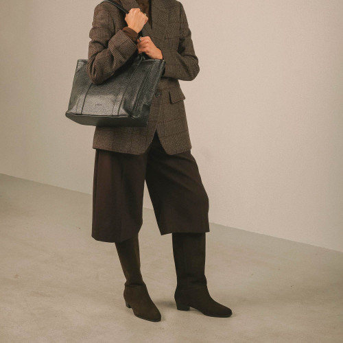 Martha kozaki, czekoladowy brąz welur | Balagan Studio