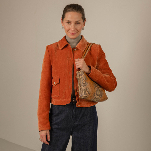 Eva Bag M, ginger python pattern | Balagan Studio