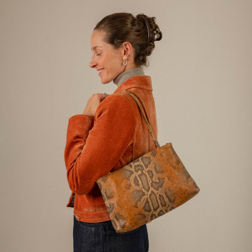 Eva Bag M, ginger python pattern | Balagan Studio