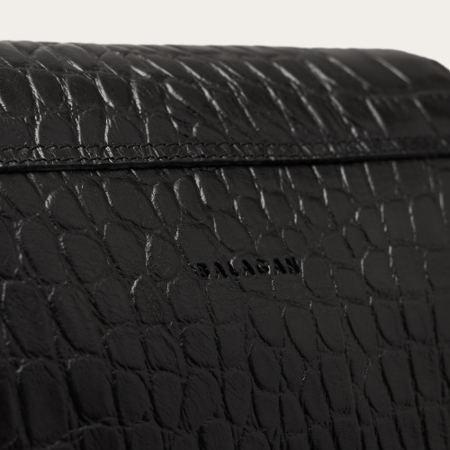 Rebecca Bag M, black croco | Balagan Studio