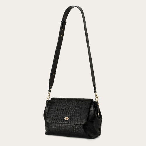 Rebecca Bag M, black croco | Balagan Studio