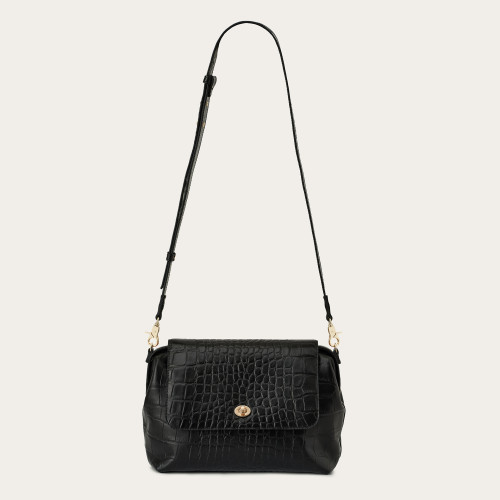 Rebecca Bag M, black croco | Balagan Studio