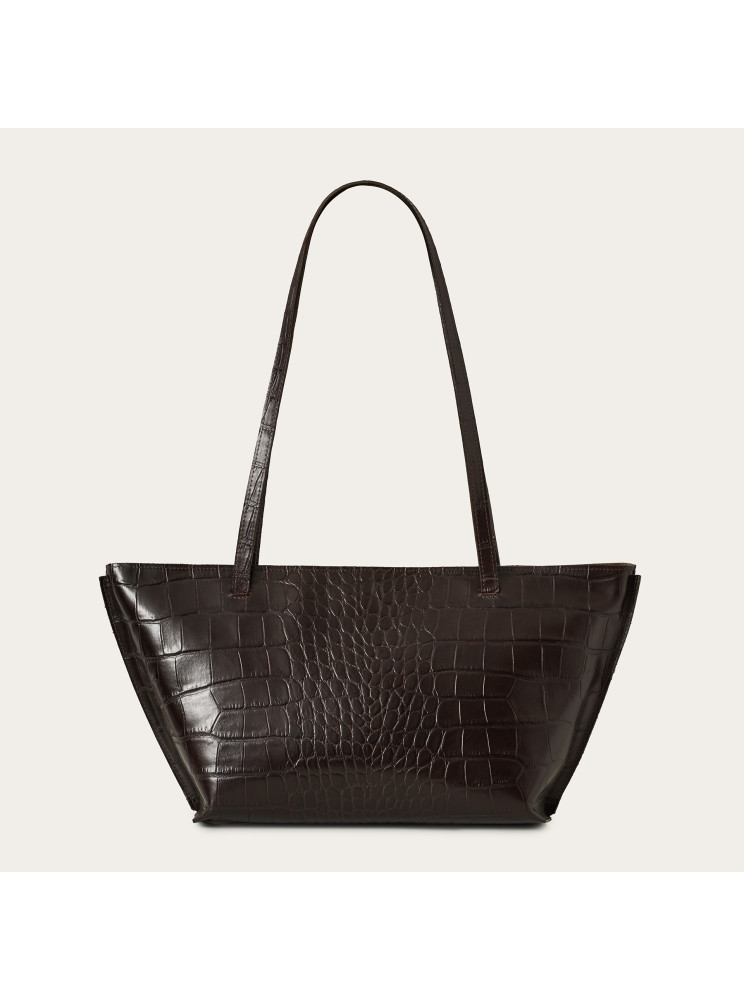 Ishti torebka L, brązowy wzór krokodyla | Balagan Studio