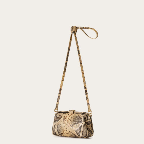 Rofe Bag S, beige python pattern | Balagan Studio