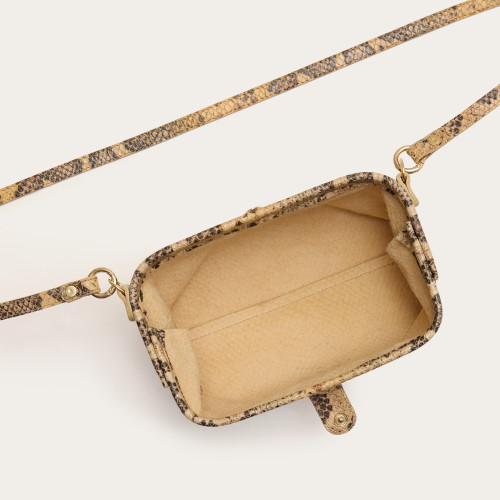 Rofe torebka S, beżowy wzór pytona | Balagan Studio